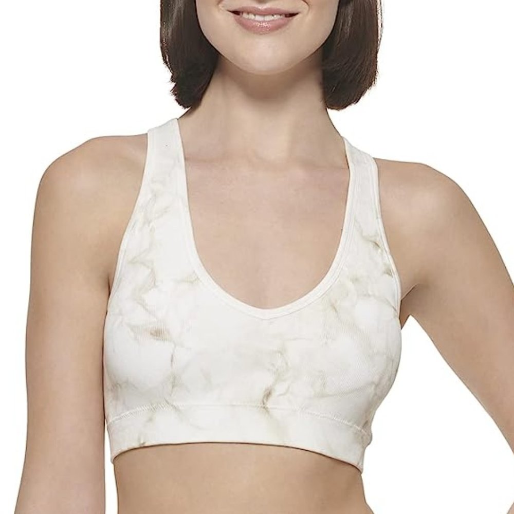 Calvin Klein Performance Tie-Dye Sports Bra in Nu Beige